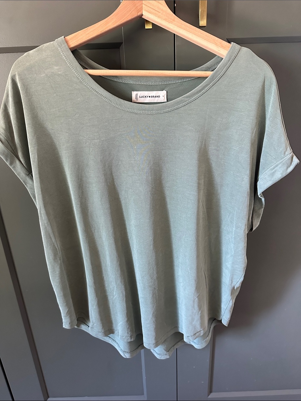 Lucky Brand Sage Green Relaxed Short Sleeve Tee